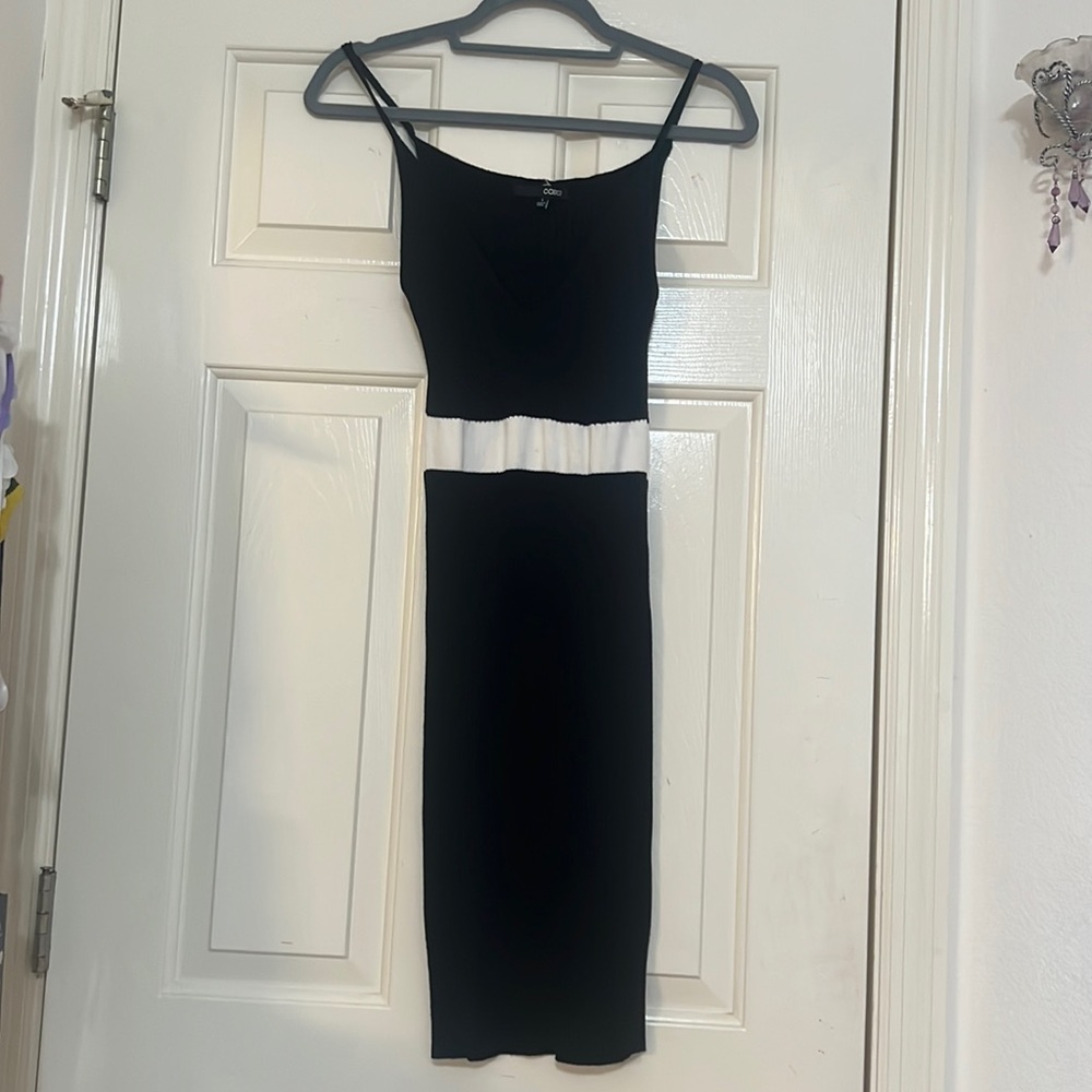 Black sweater stretchy dress